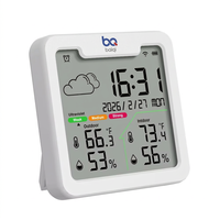 Station météo sans fil intérieure/extérieure, thermomètre, affichage couleur LCD, horloge numérique, calendrier, plastique, ODM, recharge USB, humidité