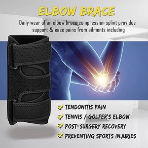 Codera <span class=keywords><strong>para</strong></span> dolor de tendinitis articular Almohadillas de soporte de codo ajustables con estabilizador de férula Protector de brazo de tenis <span class=keywords><strong>para</strong></span> golfistas # - Product Image 3