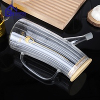 Fournisseur de Chine bouteille d'huile à haute teneur en borosilicate avec couvercle en bois bocaux de stockage d'huile de marché de dinde à faible quantité minimale de commande avec bec en silicone