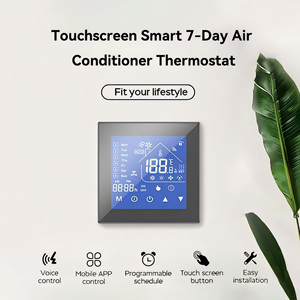 Diseño moderno Tuya Smart Life App Controlado WIFI Central <span class=keywords><strong>Fan</strong></span> Coil Termostato Calefacción Refrigeración Aire Piso Sistemas de calefacción Piezas - Product Image 3