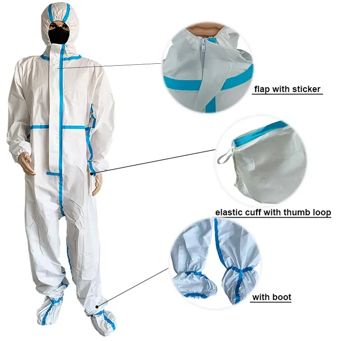 Industry Safety Waterproof Workwear Chemical Protective Type 4B Taped Coverall