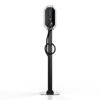 Nouvelle borne de recharge intelligente pour véhicules électriques 7-21 kW, murale et au sol, IP55, avec Cloud et OTA, pour une recharge optimisée, idéale pour centres commerciaux, résidences et parkings, noire
