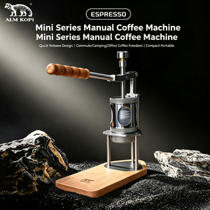 <span class=keywords><strong>Cafetera</strong></span> Espresso Manual Aleman, Bomba <span class=keywords><strong>de</strong></span> Mano Portátil, Mini 58mm, 9 Bares, Sin Electricidad, Para Casa, Aire Libre y Camping - Product Image 1