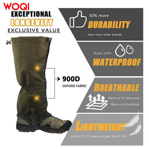 Guêtres WOQI en tissu Oxford 900D, imperméables, respirantes et légères, pour la randonnée, l'alpinisme, les sports de neige, adultes - Product Image 1