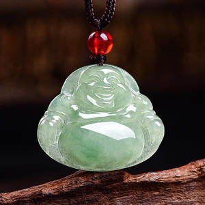 จี้หยกพม่าธรรมชาติรูปพระพุทธรูป สร้อยคอผู้หญิง หยกขายส่ง FG89 - Product Image 2