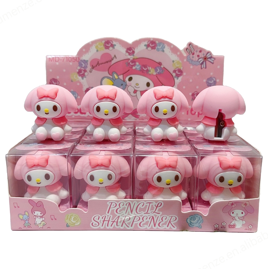 Оптовая продажа, 16 шт. в коробке Kuromi Melody, детская Милая точилка для карандашей для детей, канцелярские товары, подарок