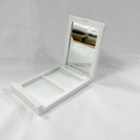 Boîtier compact de maquillage rectangulaire en plastique ABS écologique, magnétique, vide, pour poudre pressée, avec miroir