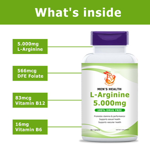 Suplemento Masculino de la Mejor Calidad para el Cuidado de la Salud, Tabletas de L-Arginina para Músculos, Tabletas Energéticas de 5000 mg, 100% Libres de Drogas, Tabletas Promotoras - Product Image 2