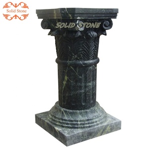 Toptan batı tasarım kapalı dekorasyon kırmızı katı taş yuvarlak mermer sütun - Product Image 5