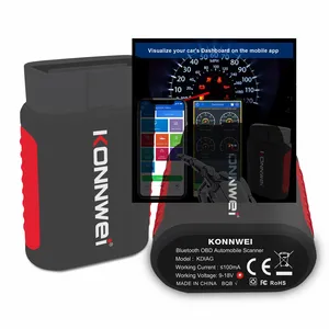 japan europe usa car 16 pin Bluetooth vehicle multiple car brands full system konnwei kdiag obd2 scanner with abs srs etc