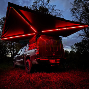 Auvent 270 degrés imperméable toutes saisons autoportant pour toit de voiture, auvent latéral pour SUV et camion, camping, avec murs et éclairage LED - Product Image 6