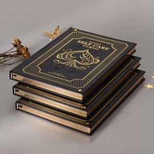 New Self-Care Notebook Imitation Leather Bronzing English A5/A6 Gift <b>Locking</b> Binding <b>Diary</b> - Product Image 3