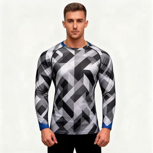 High Elastic Men Sun Protection Long Sleeve Compression <strong>Base</strong> <strong>Layer</strong> Anti Sun Sport Shirt Quick Dry UV Protection Rash Guard - Product Image 6