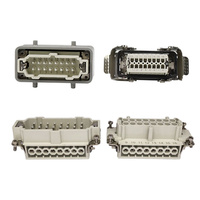 Connecteur Rectangulaire Robuste à Base Haute, 4, 6, 8, 10, 16, 20, 24, 32, 48 Broches, Prise Aviation Étanche 16A, Sortie Latérale Supérieure