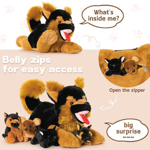 Juego de 5 Peluches de Perro <span class=keywords><strong>Pastor</strong></span> Alemán de Tamaño Real para Adultos, Calman las Emociones, Decoración del Hogar - Product Image 2