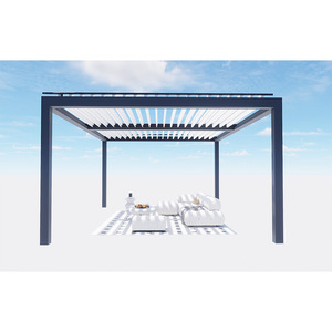 Ngoài trời cổ điển theo phong cách nhôm pergola gazebo treo tường không thấm nước louver mở mái che cơ giới tán cho ban công - Product Image 6