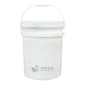 28升聚丙烯白色塑料桶，带撕条盖，用于木蜡油