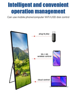 Pantalla LED Portátil Plegable para Interiores y Exteriores P2.5, Letrero Digital de Aluminio Fundido a Presión, Cartel LED Móvil Inteligente