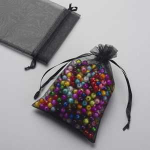 Bolsas de transporte de joyería <span class=keywords><strong>con</strong></span> cordón de organza de colores mezclados, bolsas de regalo para fiestas de boda - Product Image 3
