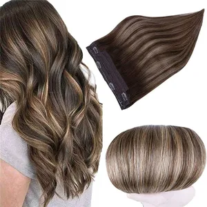 FH Real Smooth Straight Human Hair Balayage Ombre Clip in Hair Extension in Russian Market