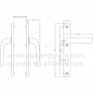 Platte Deuropening Paneel Trekdeurhanden Aluminium Deurgrepen Cilinderplaat Beveiliging Binnenhandgreep - Product Image 2