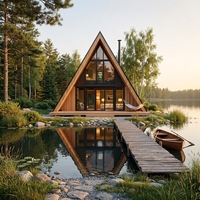 Maison préfabriquée triangulaire en acier légère et moderne, conception personnalisée de haute qualité, prix de gros pour hôtels et complexes hôteliers de luxe