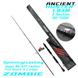 עתיק האנטר אוקיינוס חכת דיג אדום זומבי סדרת 1.83m פיתוי 30-150g פחמן ספינינג/ליהוק כוח 15KG איטי מפזזי מוט - Product Image 2
