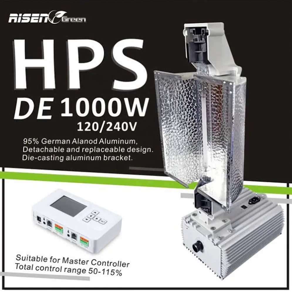 Luces DE cultivo para invernadero con balasto electrónico, luces HPS DE 1000w, 120-240v, marca verde, 3 años DE garantía