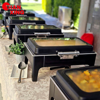 Edles Hydraulisches Chafing-Dish-Set für Restaurants und Buffets – 9L Speisewärmer, Schwarz