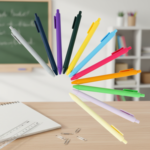 Stylo à bille en plastique recouvert <span class=keywords><strong>de</strong></span> caoutchouc, multicolores, pas cher, macaron, mignon, stylo cadeau coloré - Product Image 2