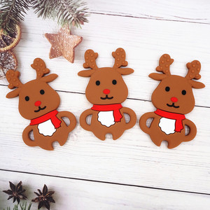 Collar de Silicona con Forma de Reno Navideño de Grado Alimenticio, el Más Vendido, <span class=keywords><strong>para</strong></span> la Dentición de Bebés - Product Image 3