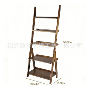 Nan Bamboo Ladder <b>Shelf</b> 5 Layers Standing Type Multifunctional Home Living Room Bookshelf Storage Display <b>Rack</b> - Product Image 4