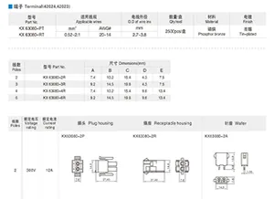 6.3mmピッチワイヤ対ボード配線コネクタ電気端子コネクタ