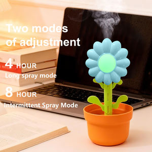 Humidificador <span class=keywords><strong>con</strong></span> Diseño de Flor, Luz Nocturna Colorida, Humidificador de Vapor Frío USB, Decoración de Planta en Maceta, Humidificador como Regalo para Niñas - Product Image 4