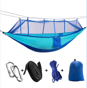 Hamaca de viaje de nailon tipo paracaídas con mosquitera y toldo impermeable para camping - Product Image 1