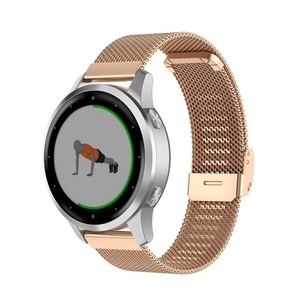Pour <span class=keywords><strong>Garmin</strong></span> <span class=keywords><strong>Vivoactive</strong></span> 4 4S Smart Watch Bracelet Bracelet Remplacement 18mm 22mm Bracelet de montre en maille d'acier inoxydable - Product Image 2