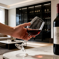 Ensemble de verres à vin de mariage classiques, élégants et luxueux avec pied long et option de logo personnalisé, verre transparent, capacité de 15,56 oz