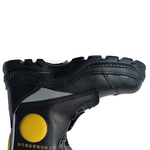 รองเท้าบู๊ตหนังสีดำกันความร้อนหัวเหล็กสำหรับนักผจญเพลิง - Product Image 3