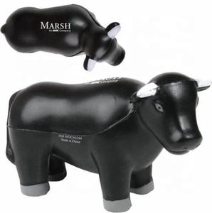 Bola antiestrés de juguete suave con forma de toro, regalos promocionales con logotipo personalizado, material de espuma PU - Product Image 1