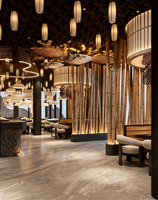Luxe Japans restaurant interieurontwerp, turnkey commerciële inrichting, Chinees restaurantproject, complete winkelinrichting