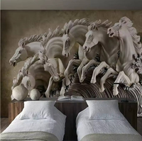 Statue en fibre de verre en résine 3D conçue sur mesure Sculpture de cheval grandeur nature pour statuaire animale suspendue à l'intérieur pour la décoration intérieure