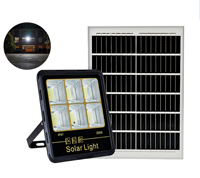 Projecteur LED Solaire Économique 200W 300W Étanche IP65 avec Télécommande, Allumage Crépusculaire, Lampe en Aluminium pour Jardin et Cour