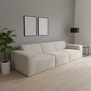 <span class=keywords><strong>Canapé</strong></span> d'angle convertible 3 places en <span class=keywords><strong>tissu</strong></span> velours côtelé, rembourré en mousse pleine, idéal pour salon - Nouveauté promotionnelle - Product Image 4