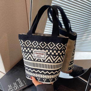 Sac en toile de grande capacité pour femmes Sac seau artistique de style <span class=keywords><strong>ethnique</strong></span> Sac à main ouvert en polyester imprimé <span class=keywords><strong>Panier</strong></span> à légumes <span class=keywords><strong>Panier</strong></span> - Product Image 3