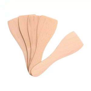 Espátula de madera pequeña de haya reutilizable para sartén, olla arrocera, sartén antiadherente - Product Image 1