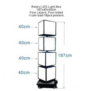 Quay LED Bảng menu lightbox 4 lớp Cubic hiển thị quay vòng quảng cáo hộp đèn cho phục vụ cửa hàng & cửa hàng - Product Image 2