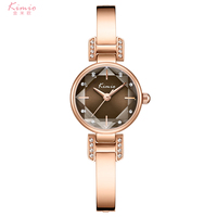 Montre-bracelet de luxe Kimio pour femme, cadran en cristal facetté avec décoration en strass, montre-bracelet à quartz