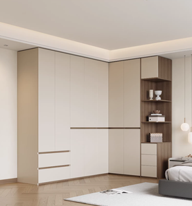 Armoire d'angle modulaire en OSB de 18 mm d'épaisseur, sur mesure, pour chambre à coucher, <span class=keywords><strong>dressing</strong></span> <span class=keywords><strong>intégré</strong></span> en L, en bois massif, moderne, neuf - Product Image 1