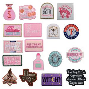 Embroidered Iron on <b>pink</b> Style Cowboy Patch for Clothing Hat <b>Bag</b> Decoration - Product Image 1