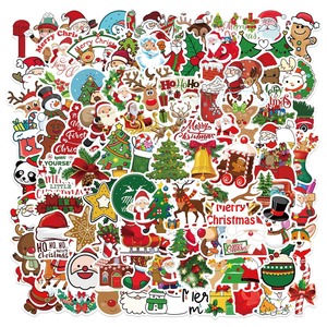 Ensemble d'autocollants décoratifs auto-adhésifs en forme de rennes de Noël, 100 pièces, pour la décoration des fêtes - Product Image 1